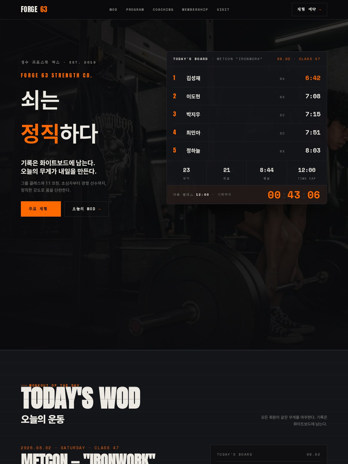 FORGE 63 homepage visual
